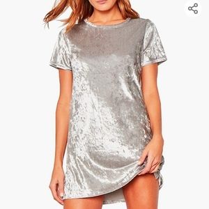R Vivimos grey velvet dress